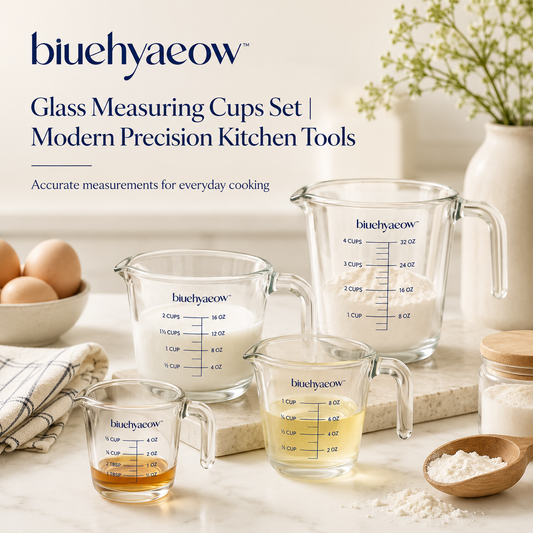 biuehyaeow™ Glass Measuring Cups Set | Modern Precision Kitchen Tools